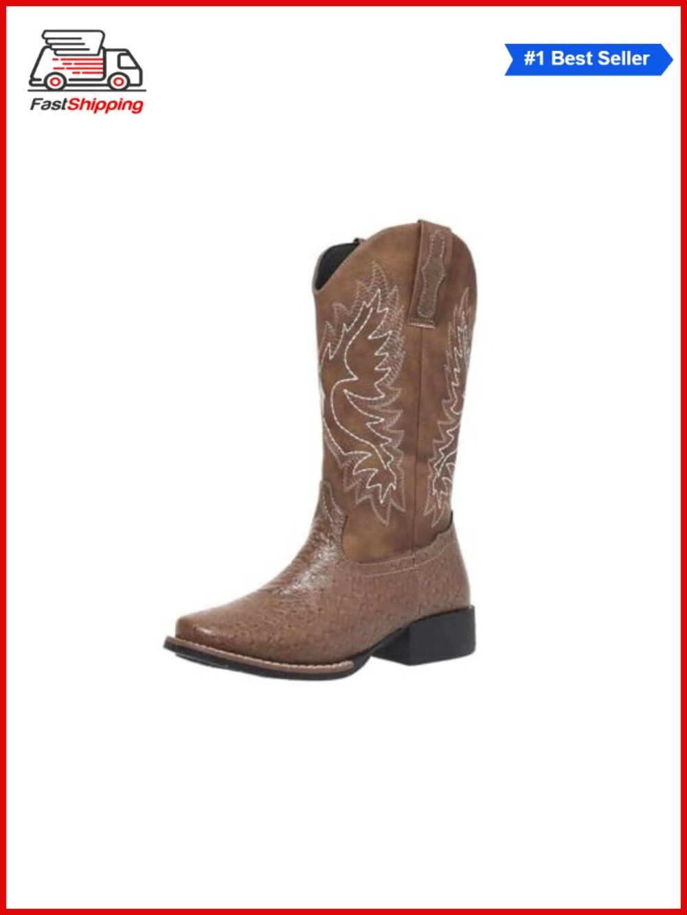 ✨ Hamesk Cowboy Boots Wide Calf Western Embroidery Faux Leather Women's Mid-Calf